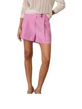 Reiss Pink High-Rise Tailored Shorts